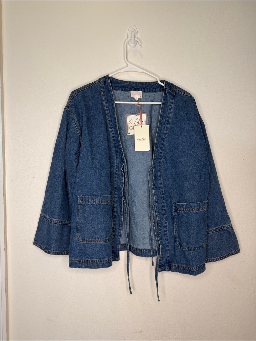 Oversized Denim Jacket in Medium Blue